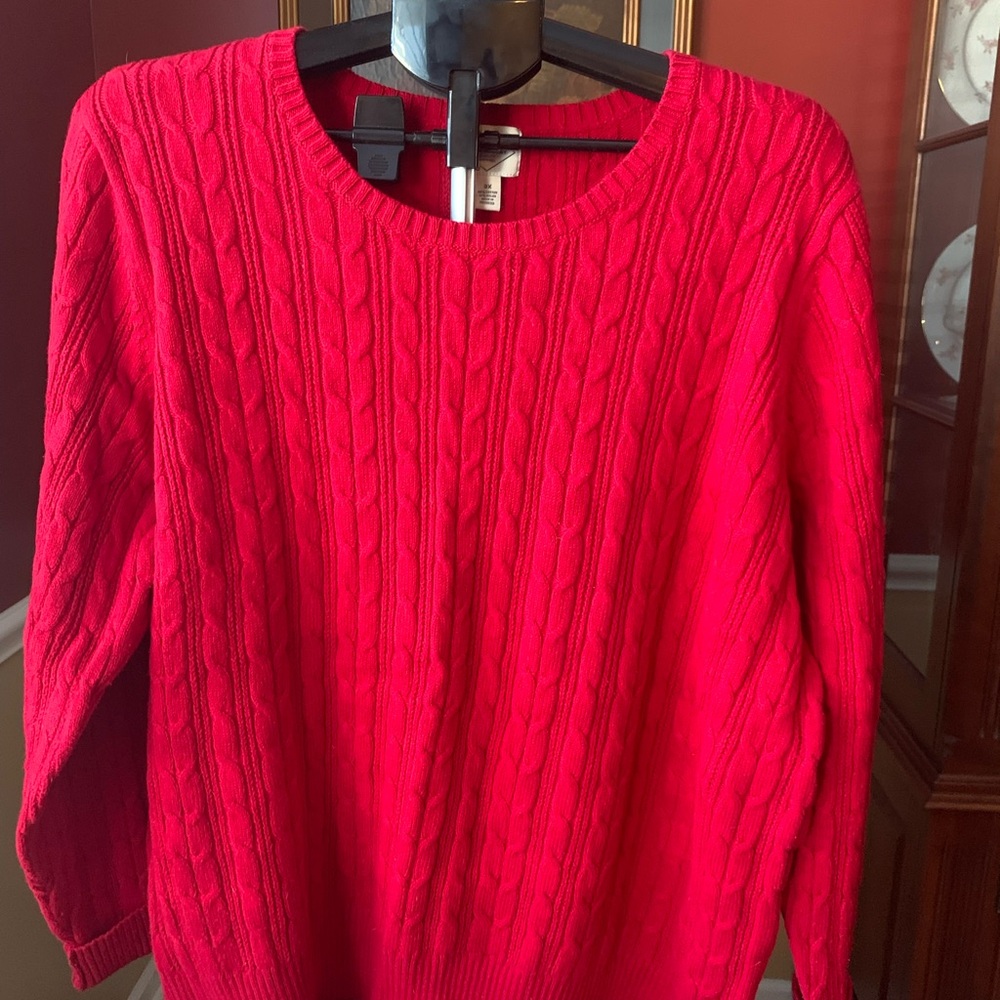 COPY - St. John's Bay Plus Womens Crew Neck Long Sleeve Cable Knit Pullover Swe…